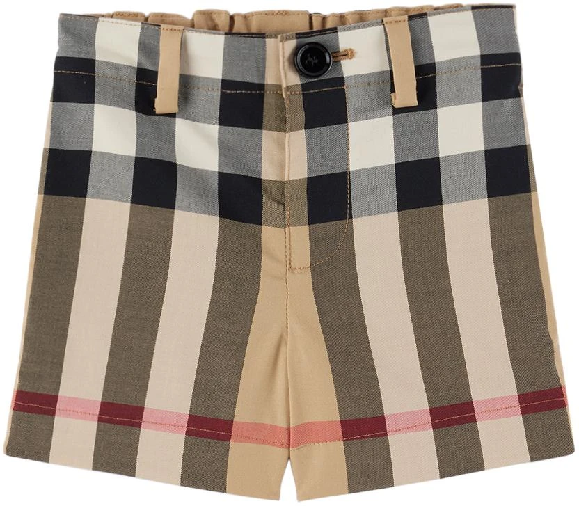 商品Burberry|驼色格纹婴儿短裤,价格¥1038,第1张图片