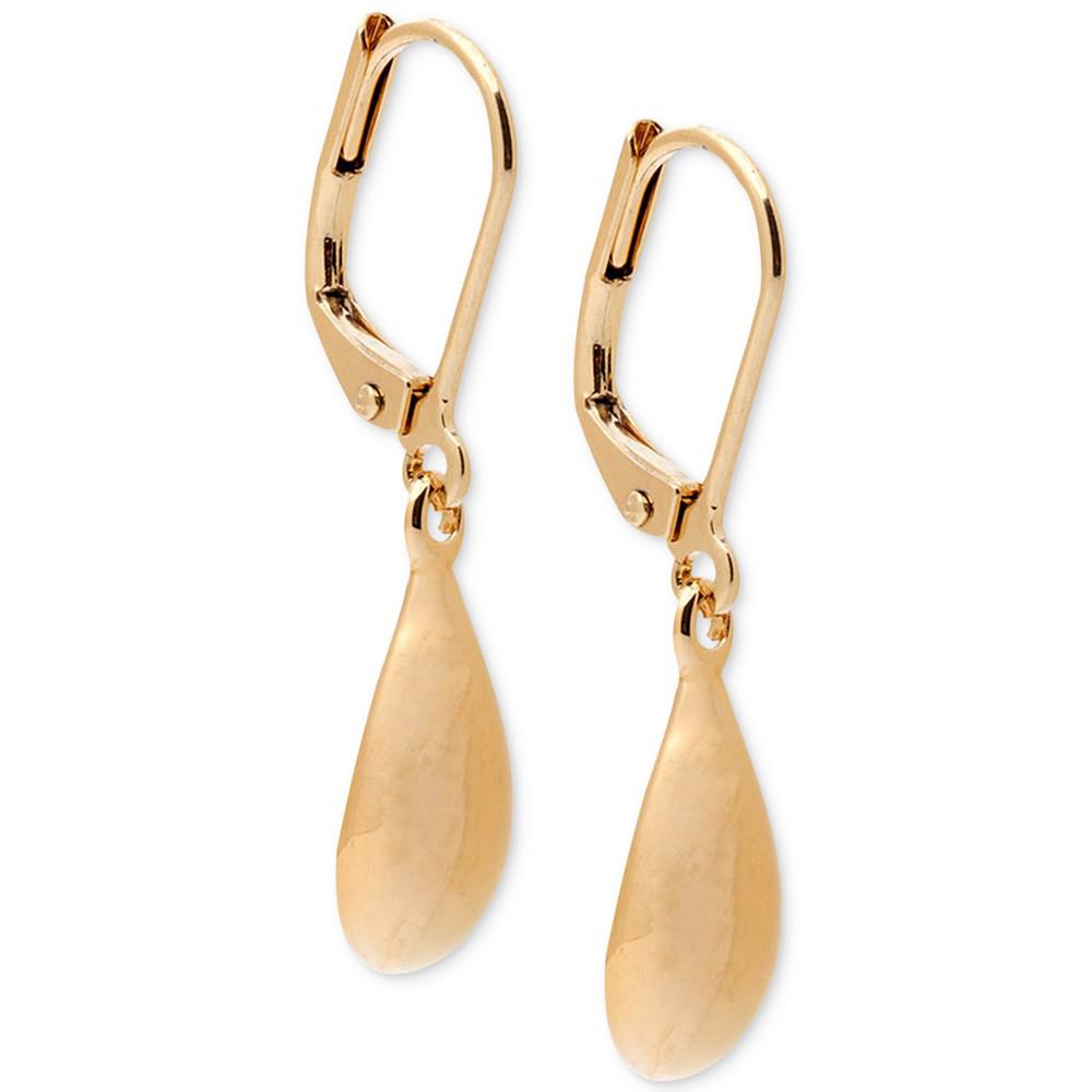 14k Gold-Plated Hammered Teardrop Drop Earrings商品第1张图片规格展示