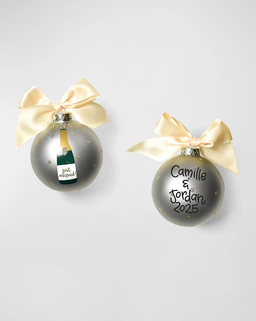 商品Coton Colors|Just Married Champagne Christmas Ornament with Stand, Personalized,价格¥391,第2张图片详细描述