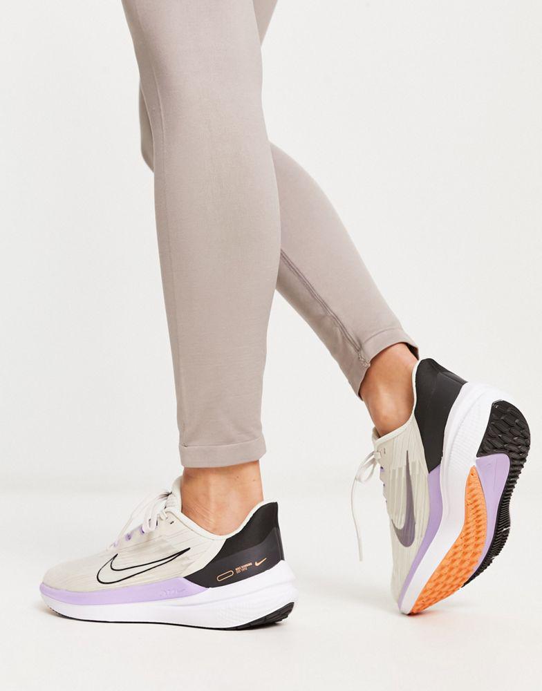 Nike Running Air Winflo 9 trainers in stone商品第2张图片规格展示