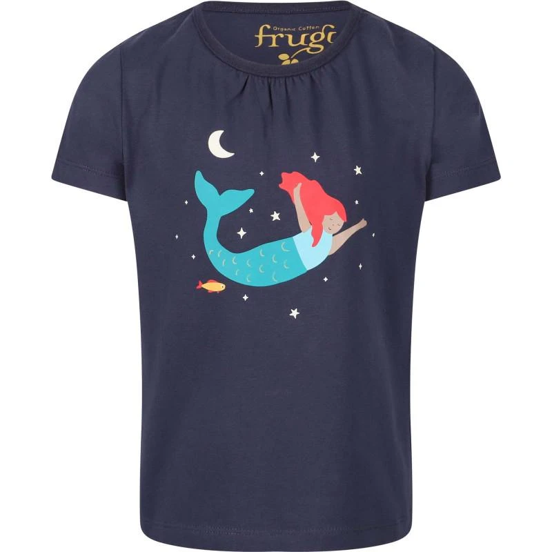 商品Frugi|Mermaid print short organic pajama set in navy and red,价格¥364,第2张图片详细描述