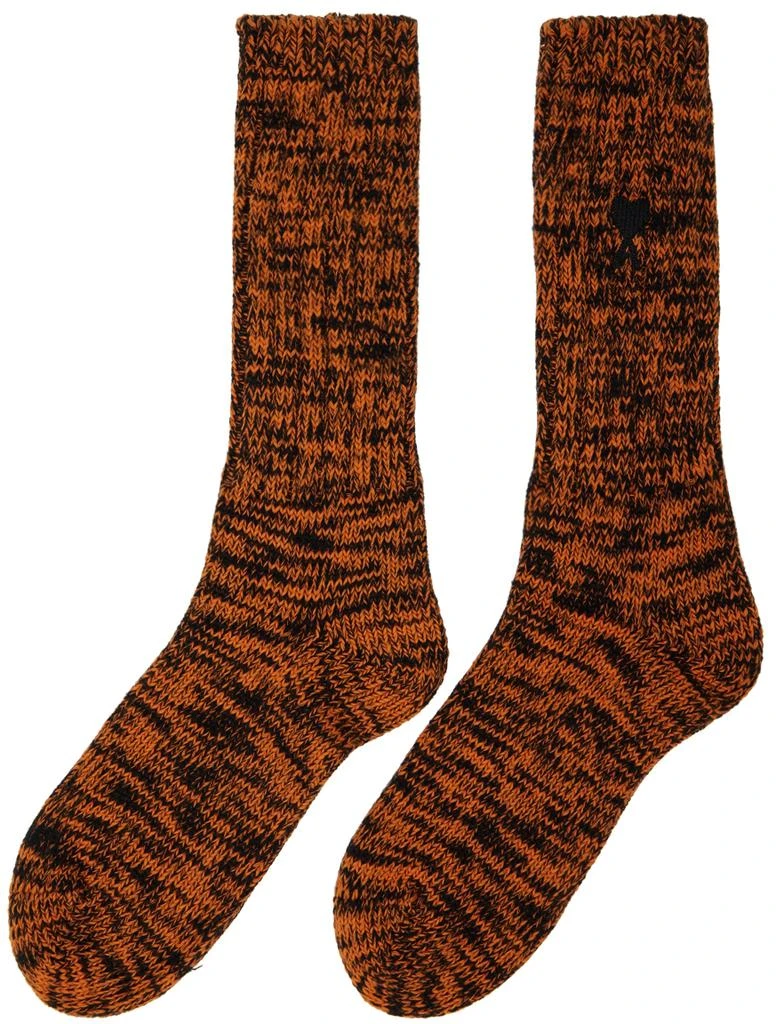 商品AMI|Orange & Black Ami de Cœur Socks,价格¥597,第2张图片详细描述