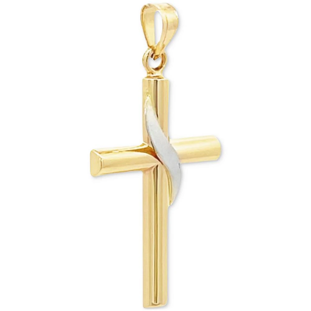 商品Macy's|Cross with Sash Pendant in 14k Yellow and White Gold,价格¥3364,第2张图片详细描述