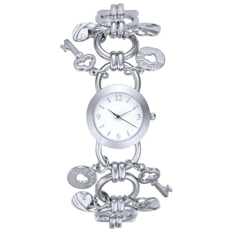 商品Charter Club|Women's Silver-Tone Charm Bracelet Watch 27mm, Created for Macy's,价格¥83,第1张图片