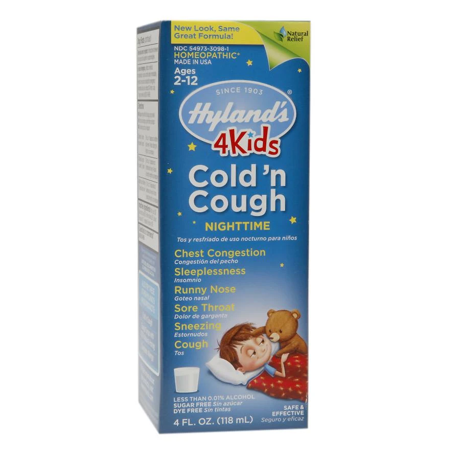 商品Hyland's|Hyland's Nighttime Cold'n Cough 4 Kids Liquid,价格¥83,第1张图片
