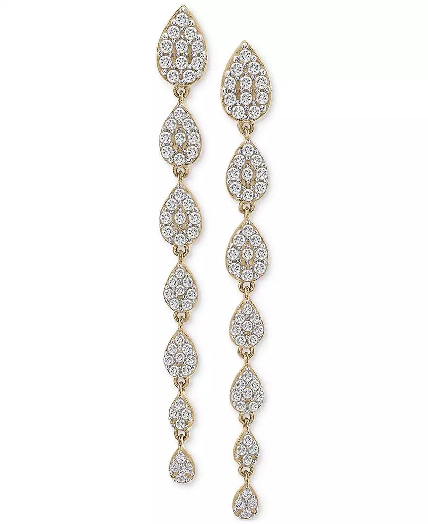 商品Wrapped in Love|Diamond Cluster Linear Drop Earrings (1 ct. t.w.) in 14k Gold or 14k White Gold, Created for Macy's,价格¥8900,第3张图片详细描述