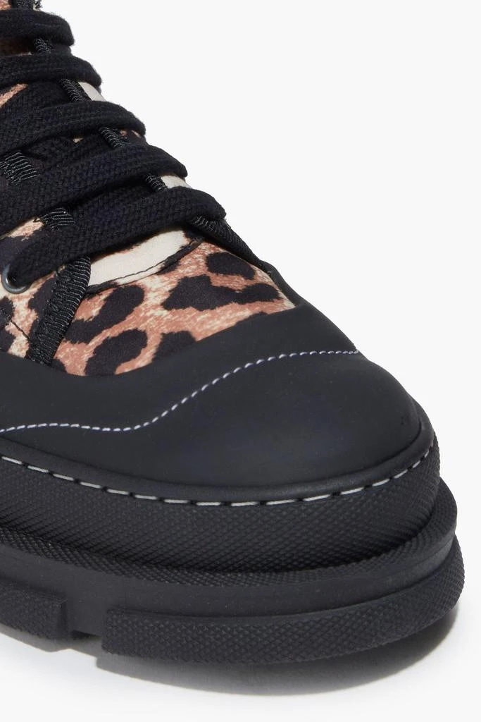 商品Ganni|Hybrid leopard-print stretch-knit platform sneakers,价格¥988,第4张图片详细描述