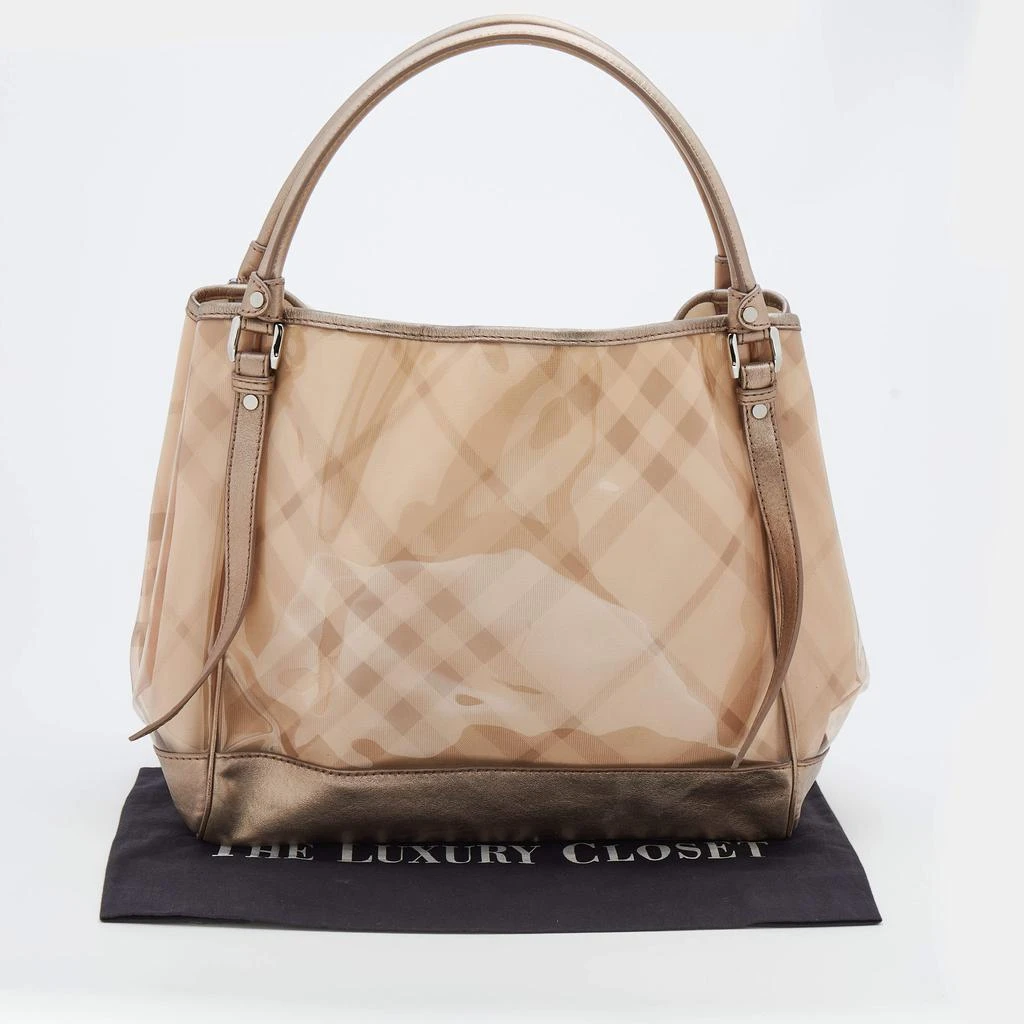 Burberry Metallic Beige Exploded Check PVC and Leather Tote 商品