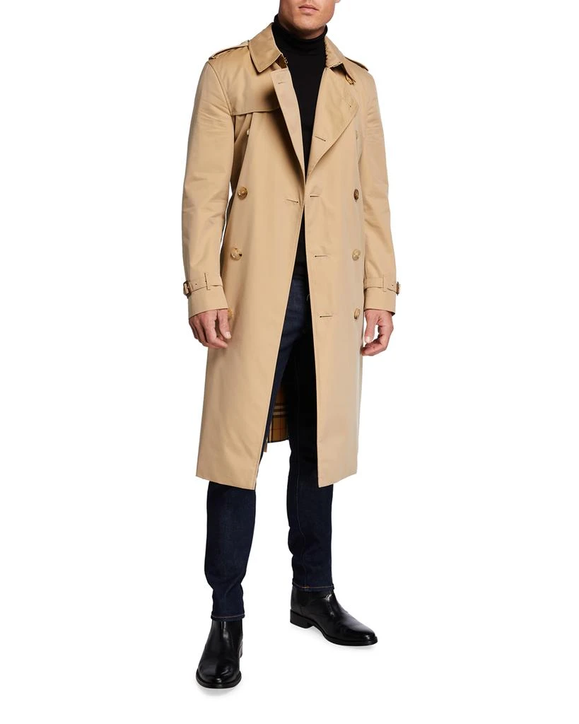 商品Burberry|Men's Kensington Double-Breasted Long Trench Coat,价格¥19220,第1张图片