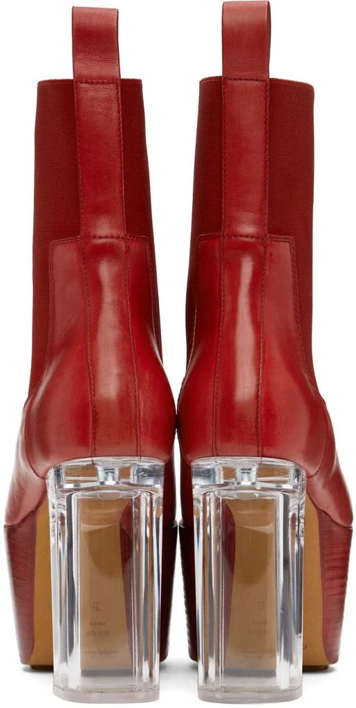 商品Rick Owens|Red Leather Platform Boots,价格¥4756,第4张图片详细描述