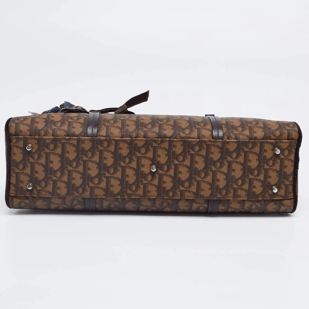 Dior Beige/Brown Oblique Coated Canvas,Velvet and Leather Trotter Romantique Satchel 商品
