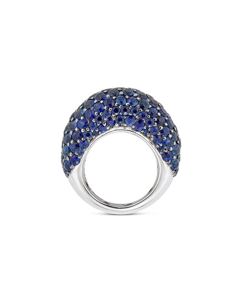 18K White Gold Dome Blue Sapphire Pavé Large Statement Ring 商品