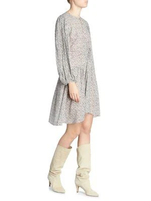 商品Isabel Marant|Marili Ruched Blouson-Sleeve Dress,价格¥750,第3张图片详细描述