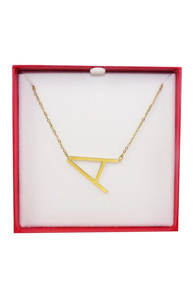 商品Savvy Cie Jewels|14K Gold Plated Initial Pendant Necklace with Gift Box - Multiple Letters Available,价格¥151,第2张图片详细描述