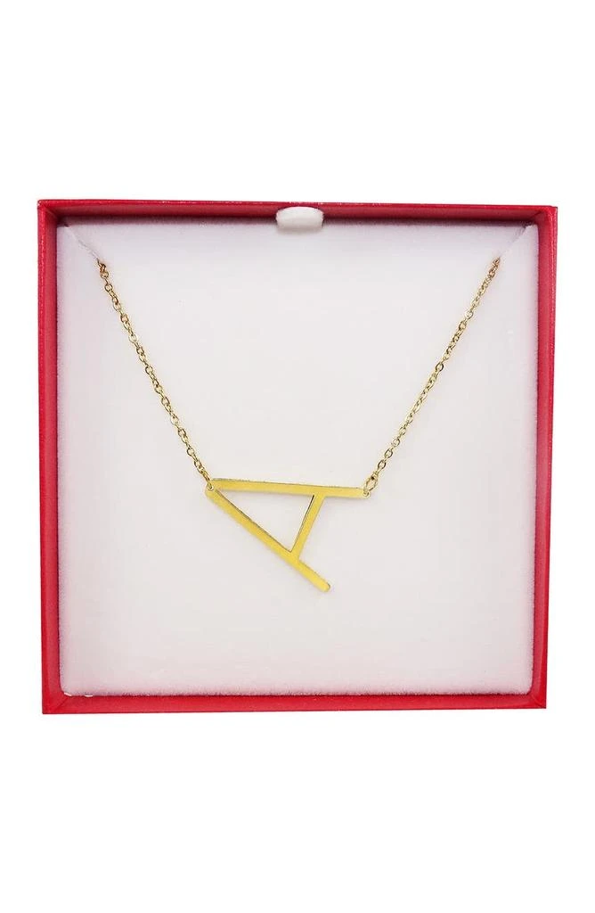 商品Savvy Cie Jewels|14K Gold Plated Initial Pendant Necklace with Gift Box - Multiple Letters Available,价格¥150,第2张图片详细描述