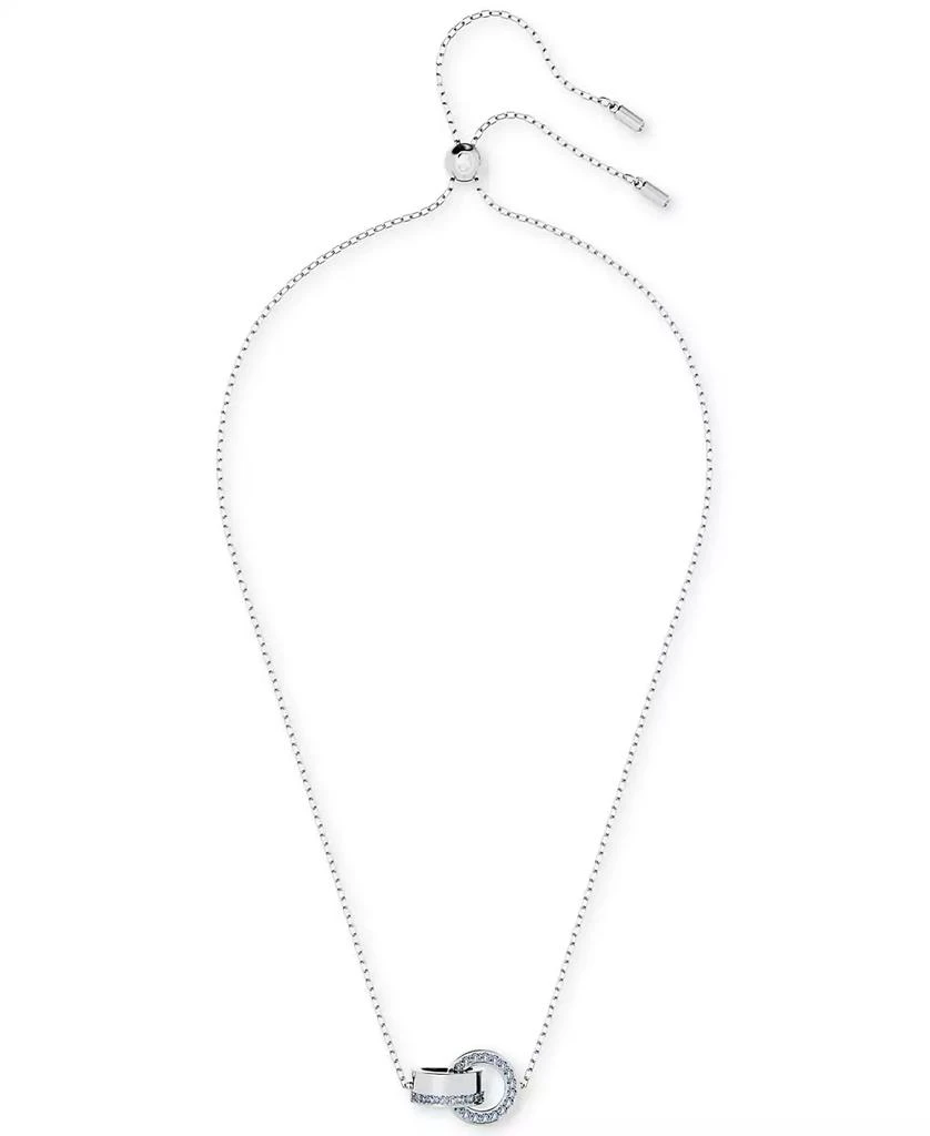 商品Swarovski|Rhodium-Plated Color Pavé Interlocking Loop 29-1/2" Adjustable Pendant Necklace,价格¥1458,第2张图片详细描述