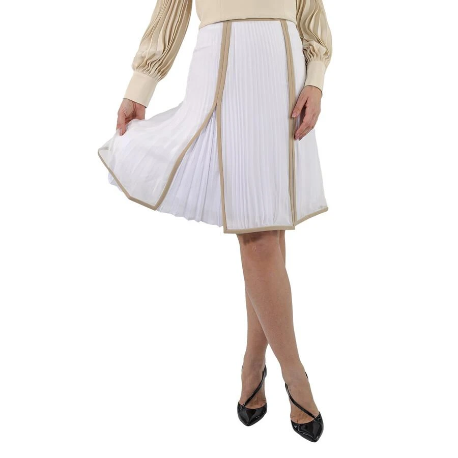 商品Burberry|Ladies Silk Pleated Skirt In Magnolia,价格¥1463,第1张图片