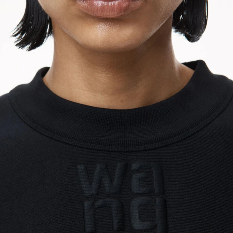 ALEXANDER WANG 女士黑色泡泡袖徽标运动衫 4CC3211285-001 商品