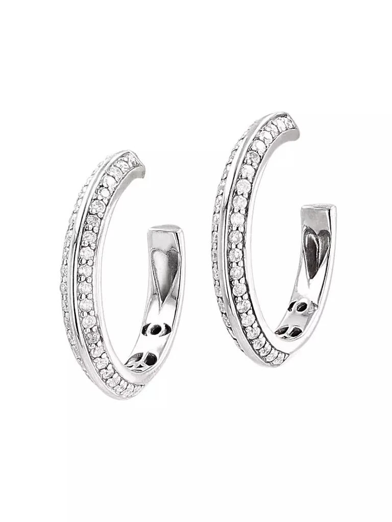 商品Sheryl Lowe|Sterling Silver &amp; 0.6 TCW Diamond Knife-Edge Hoop Earrings,价格¥10848,第1张图片
