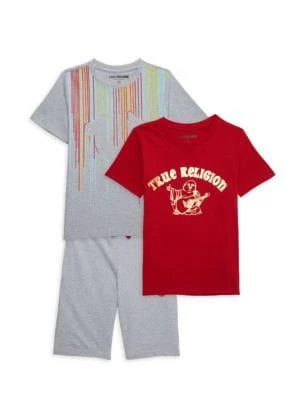 商品True Religion|Little Boy's 3-Piece Tee & Shorts Set,价格¥234,第1张图片