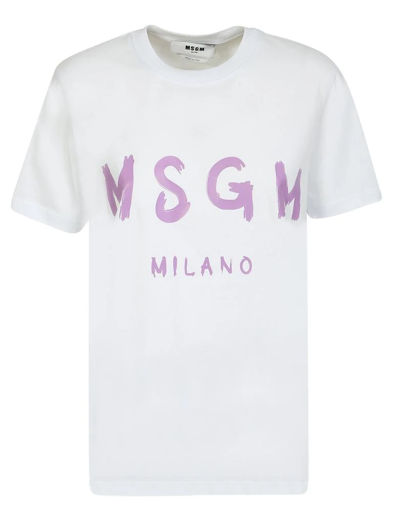 商品MSGM|MSGM MSGM T-SHIRT WITH A BASIC LINE WITH BRUSHED LOGO,价格¥891,第1张图片