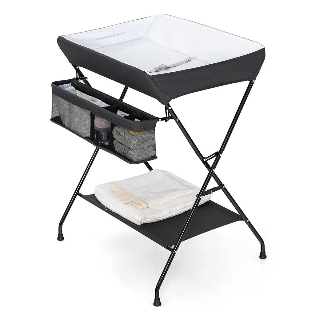 商品QuikFurn|Black Folding  Wide Nursery Diaper Baby  Changing Table,价格¥1611,第1张图片