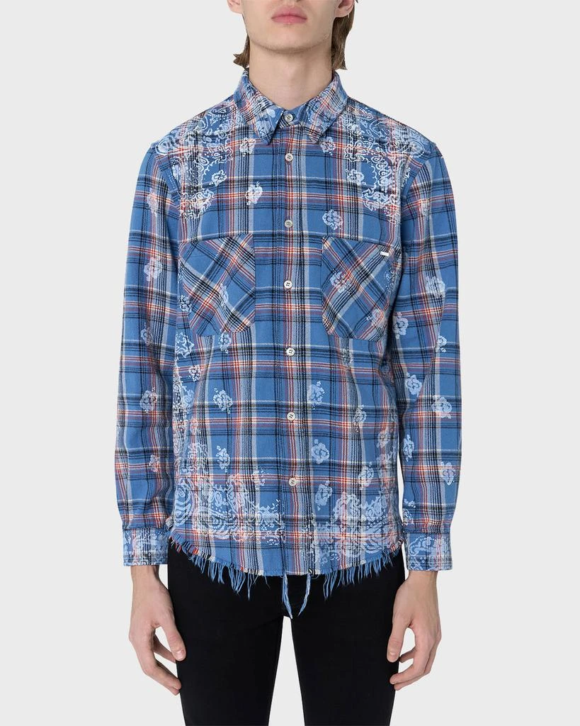 商品AMIRI|Men's Bleach Bandana Plaid Dress Shirt,价格¥3371,第1张图片