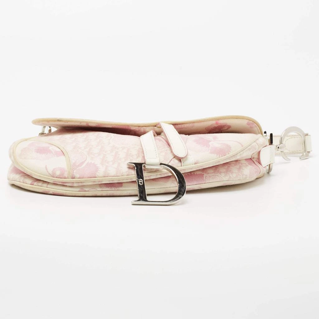 Dior Dark Pink/White Printed Canvas and Patent Leather Saddle Bag 商品