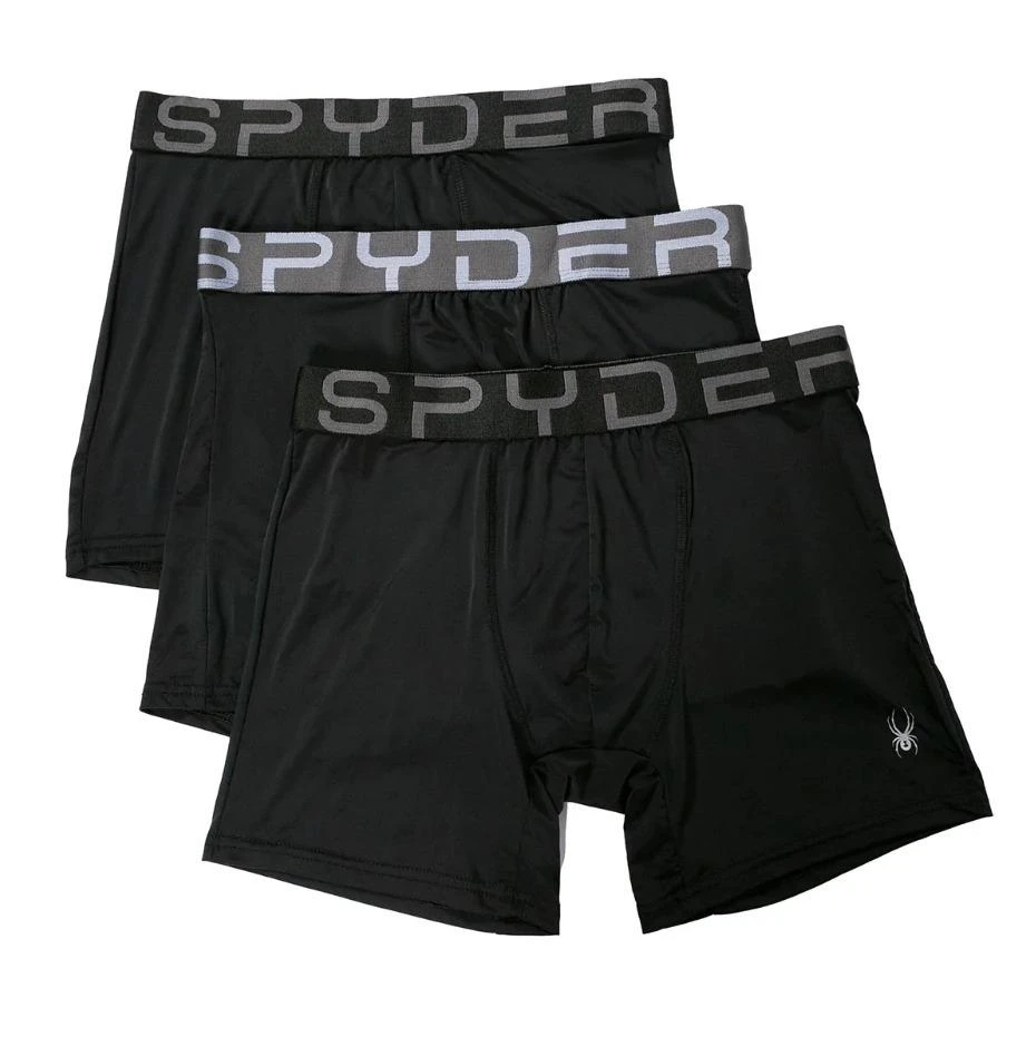 商品Spyder|3-Pack Nylon Boxer Briefs Black,价格¥104,第1张图片
