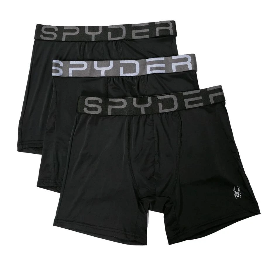 商品Spyder|3-Pack Nylon Boxer Briefs Black,价格¥106,第1张图片