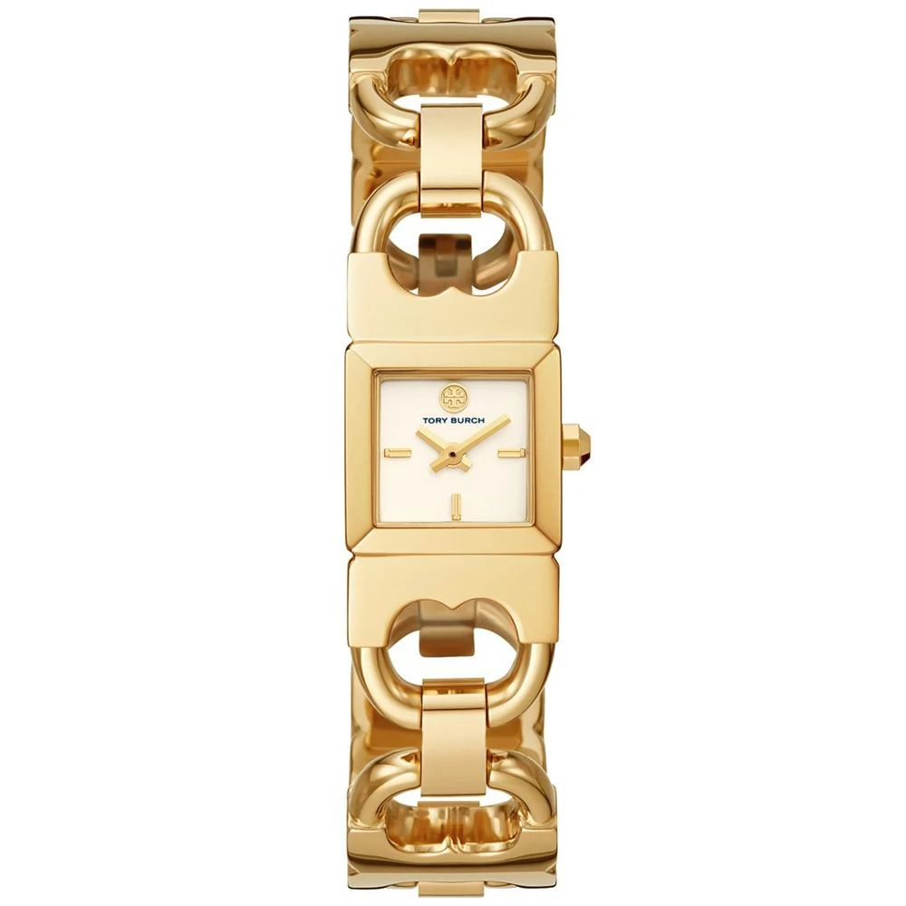 商品Tory Burch|Women's Double T-Link Gold-Tone Stainless Steel Bracelet Watch 22mm,价格¥2480,第2张图片详细描述