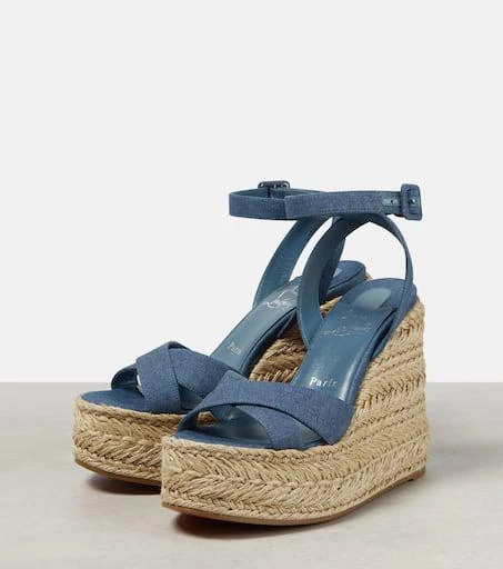 商品Christian Louboutin|Mariza Zeppa棉质帆布草编凉鞋,价格¥8099,第5张图片详细描述