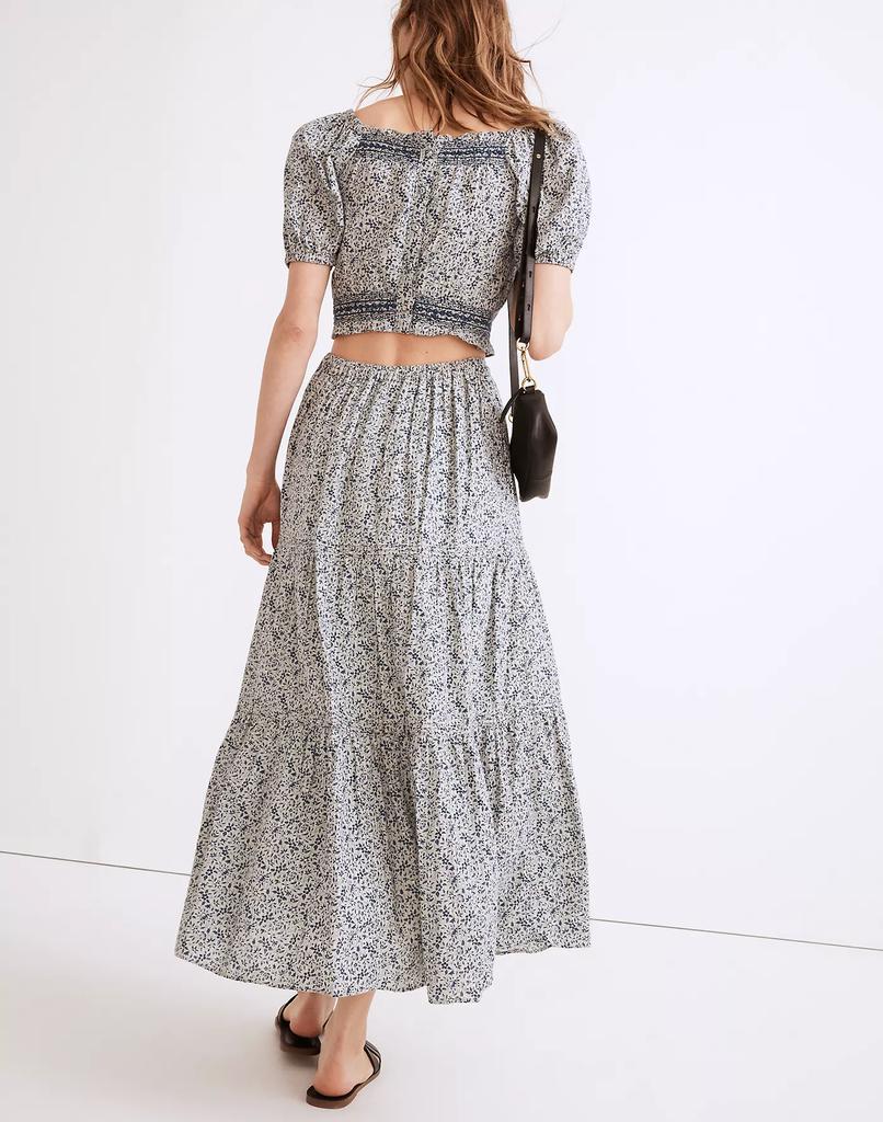 商品Madewell|Button-Front Tiered Maxi Skirt in Florentine Floral,价格¥370,第5张图片详细描述