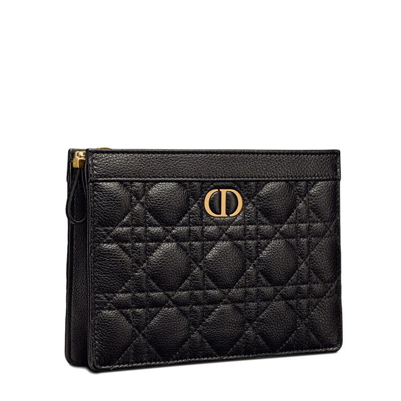 商品Dior|【预售3-7天】DIOR/迪奥 CARO系列 女士黑色柔软牛皮革藤格纹细长款单肩斜挎链条手拿包S5106UWHC_M900,价格¥14159,第4张图片详细描述