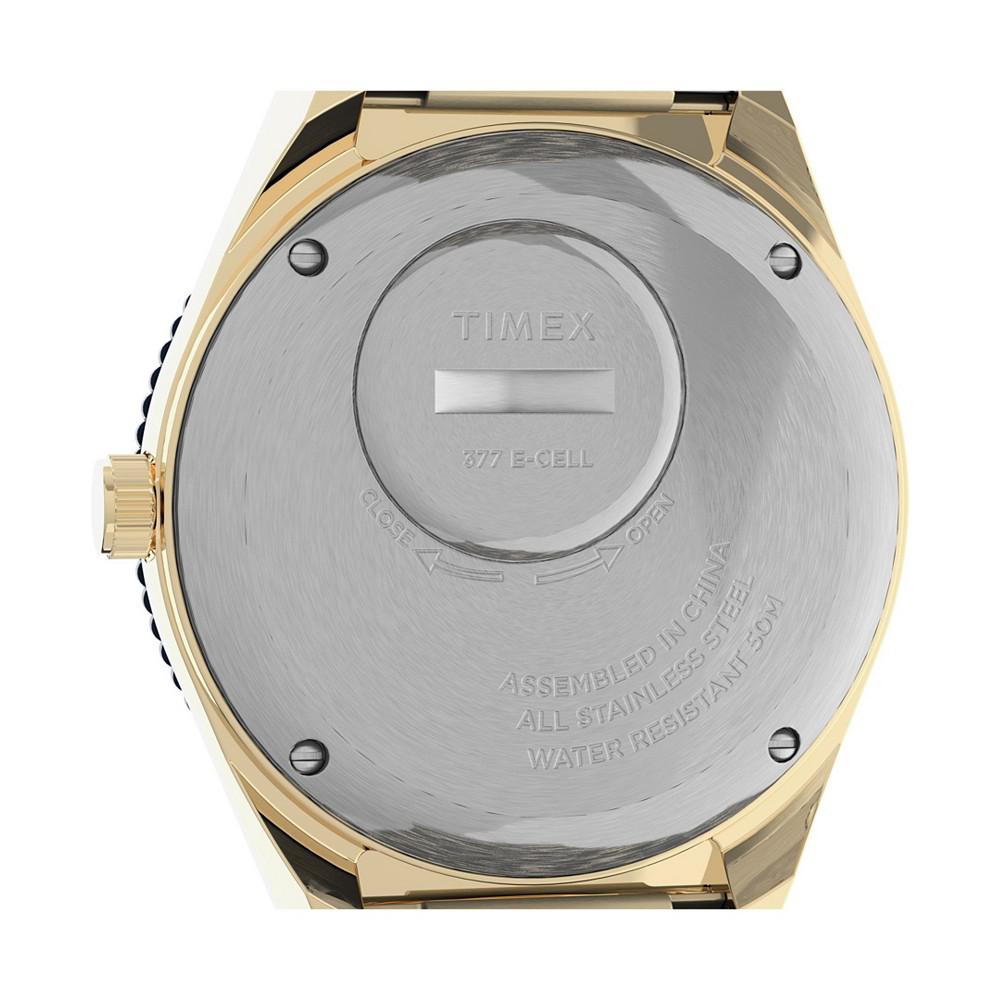 Men's Q Diver Inspired Gold-Tone Stainless Steel Bracelet Watch 38mm商品第2张图片规格展示