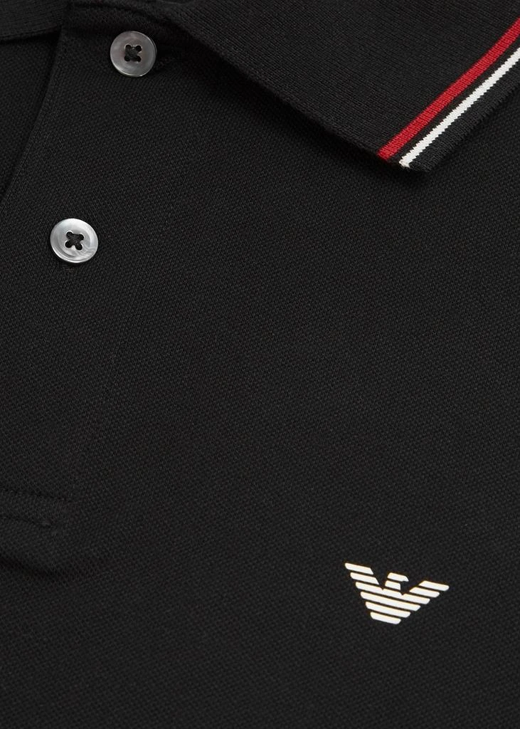 商品Emporio Armani|Black stretch-cotton polo shirt,价格¥940,第5张图片详细描述