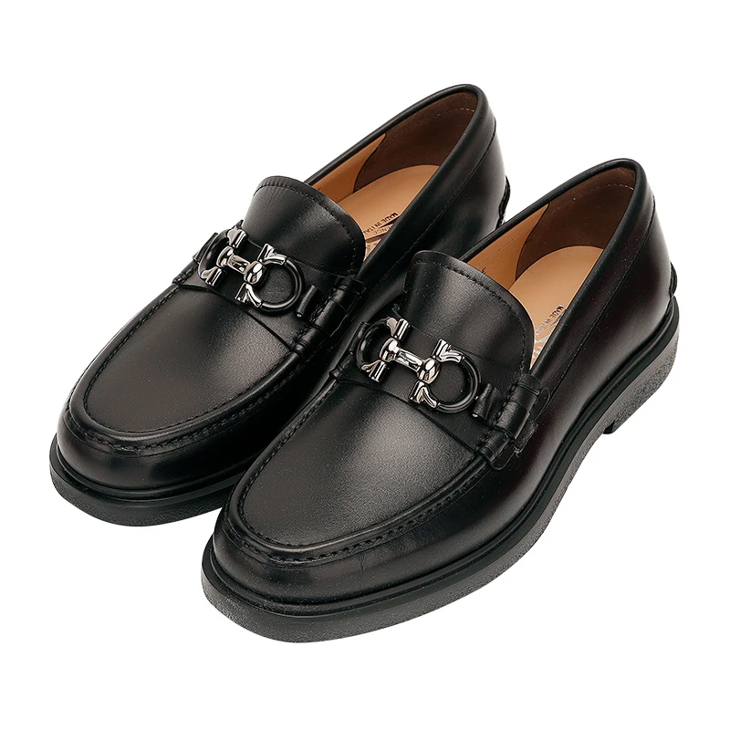 菲拉格慕(Salvatore Ferragamo) 奢侈品 男士GANCINI黑色休闲皮鞋乐福鞋02C499735190-9+ 商品