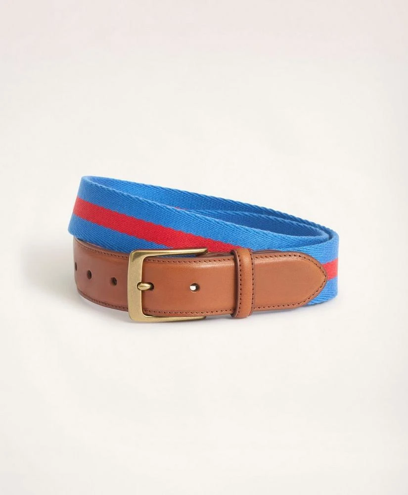 商品Brooks Brothers|Leather Tab Stripe Webbed Belt,价格¥225,第1张图片