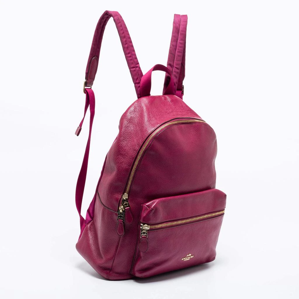 商品[二手商品] Coach|Coach Pink Leather And Nylon Charlie Backpack,价格¥1354,第3张图片详细描述