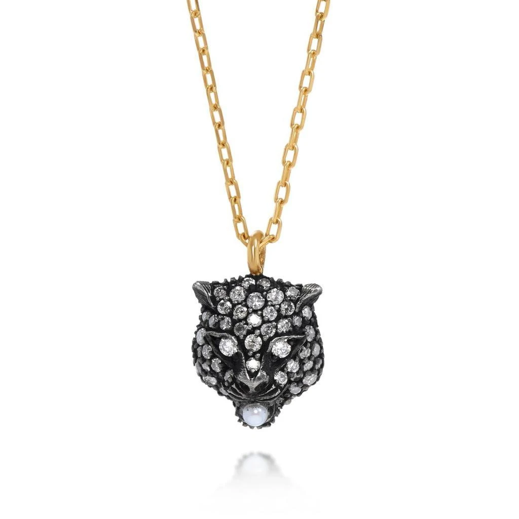 商品Gucci|Gucci Le Marche Des Merveilles 18K Yellow Gold and Sterling Silver, Diamond 0.34ct. tw. and Mother of Pearl 2mm Pendant Necklace YBB45919200100U,价格¥16218,第1张图片详细描述