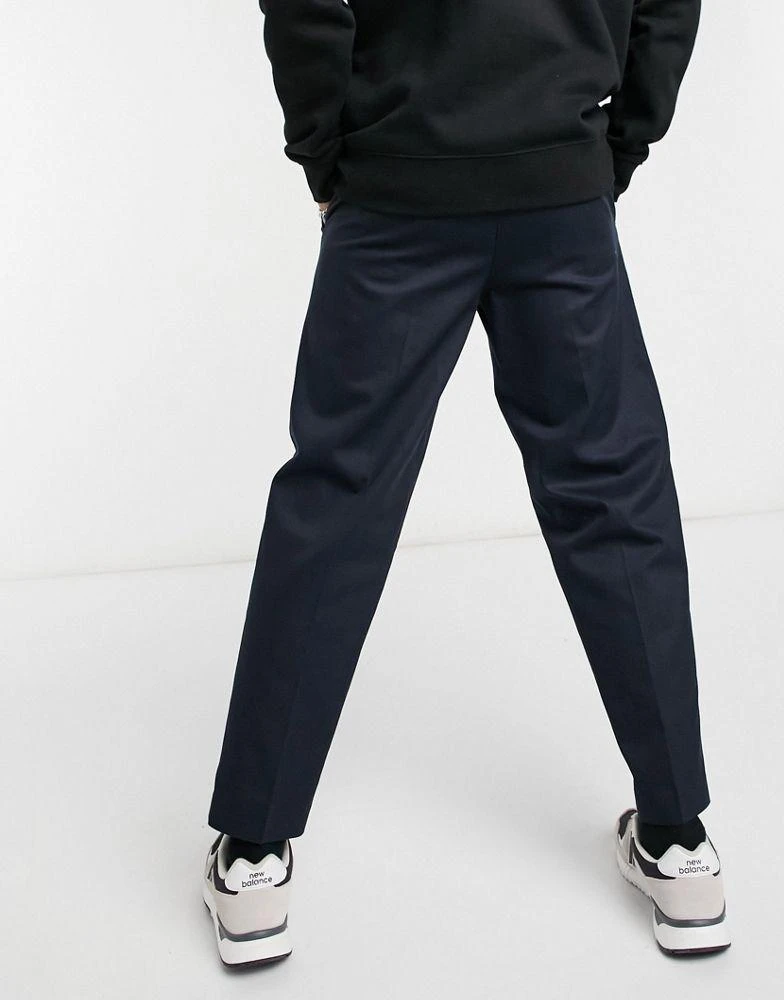 商品Burton Menswear|Burton Menswear tapered trousers with elasticated waistband in navy,价格¥177,第2张图片详细描述