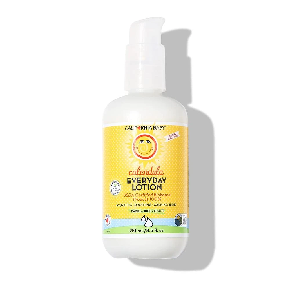 商品California Baby|California Baby Calendula Lotion | 100% Plant-Based Moisturizer | Lavender Baby Lotion | Face Moisturizer For Dry Skin | Hypoallergenic | 8.5 oz.,价格¥185,第1张图片