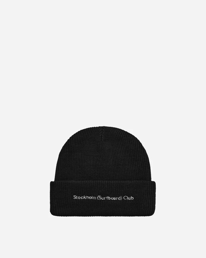 商品Stockholm (Surfboard) Club|Embroidered Logo Beanie Black,价格¥331,第1张图片