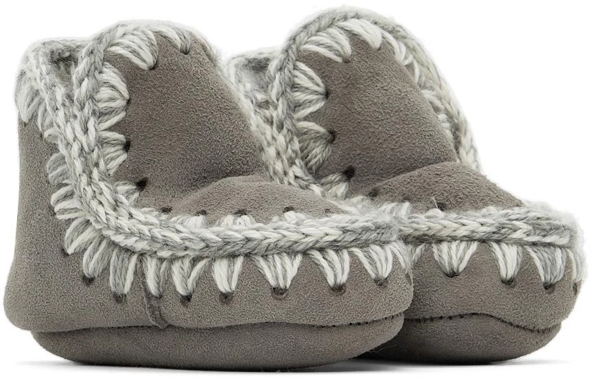 商品Mou|Baby Grey Suede Pre-Walkers,价格¥321,第4张图片详细描述