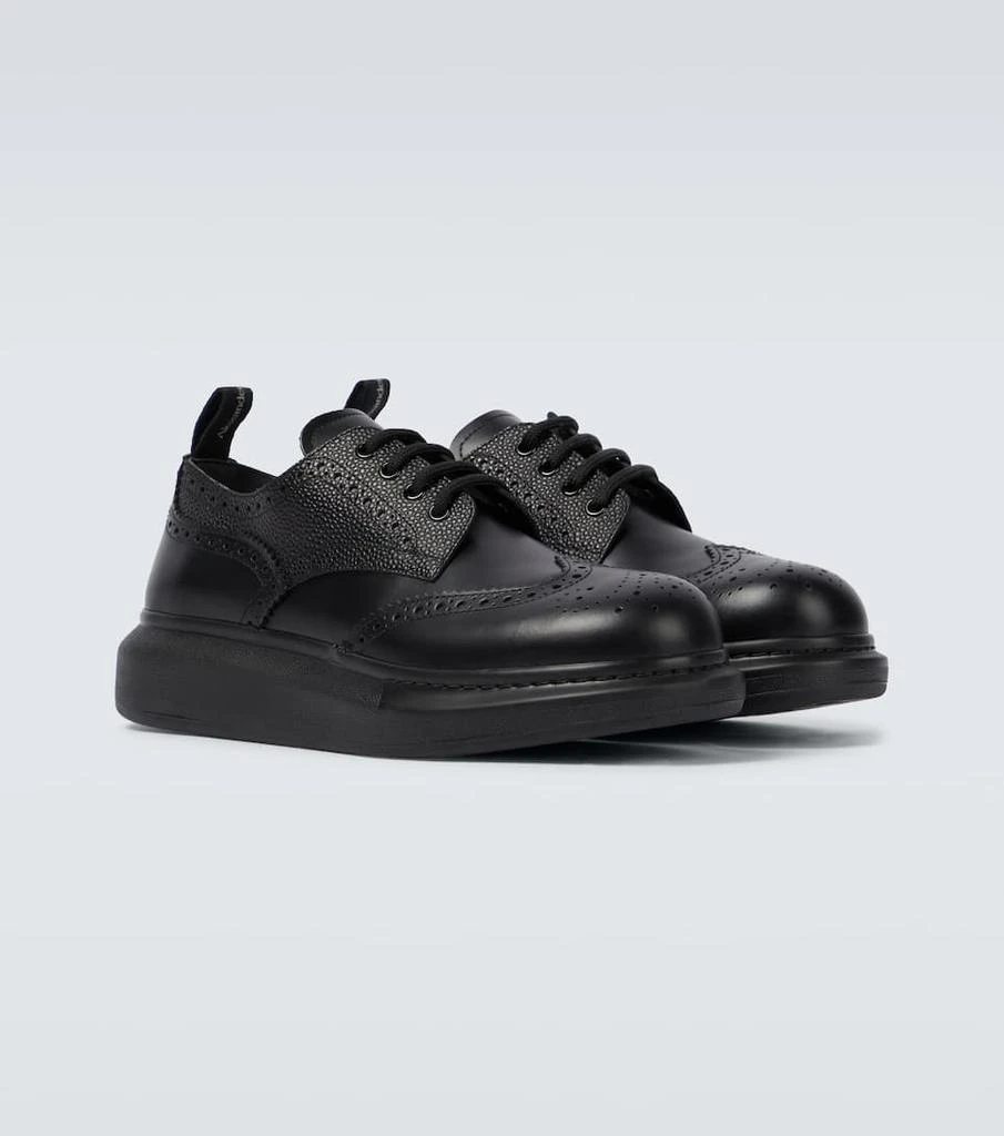 商品Alexander McQueen|Hybrid厚底皮革布洛克鞋,价格¥7815,第5张图片详细描述