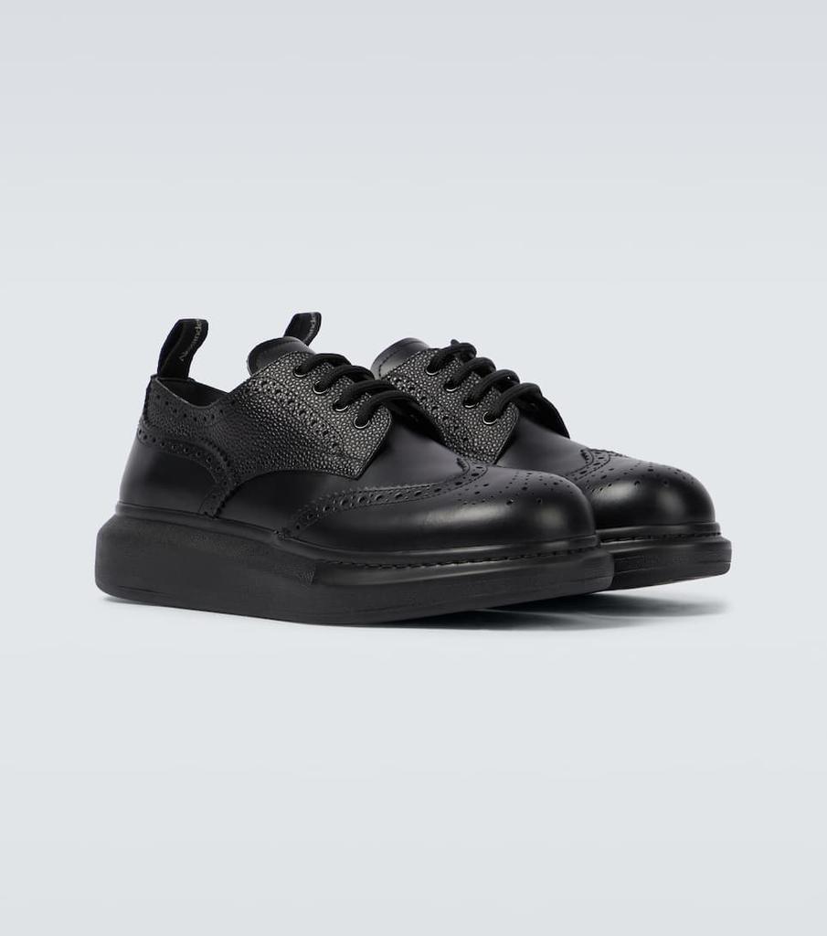 商品Alexander McQueen|Hybrid厚底皮革布洛克鞋,价格¥6159,第7张图片详细描述