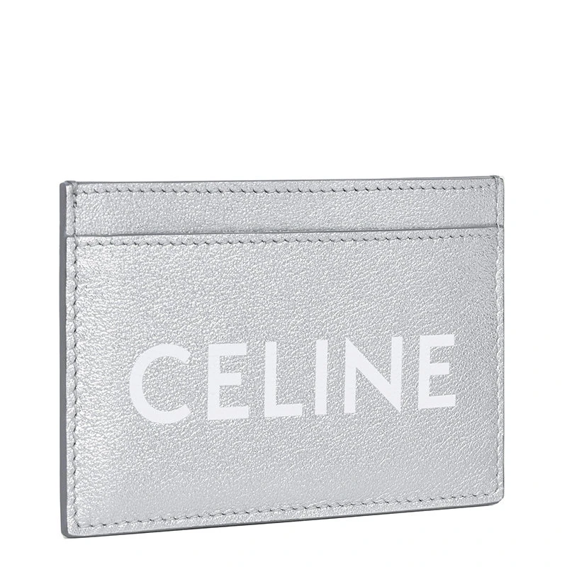 商品Celine|【预售3-7天】CELINE/赛琳 TRIOMPHE系列 男士银色小牛皮层压小羊皮衬里徽标印�花卡包10B703EK8.36AG,价格¥2100,第5张图片详细描述