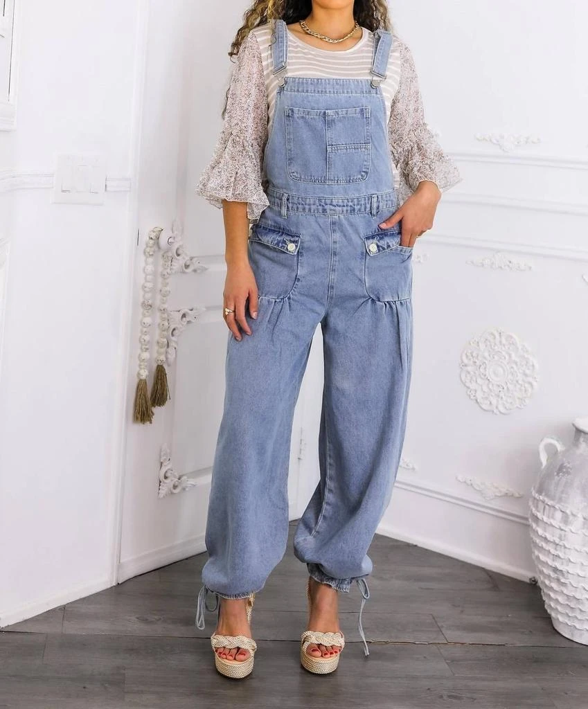 商品SurelyMine|Surelymine - Women’s Relaxed Denim Overalls Wide-leg Boho Style With Pockets,价格¥473,第4张图片详细描述