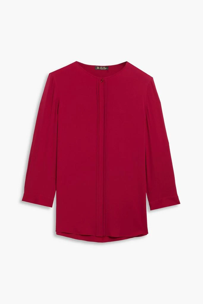 商品Loro Piana|Pleated silk-blend crepe blouse,价格¥3898,第3张图片详细描述