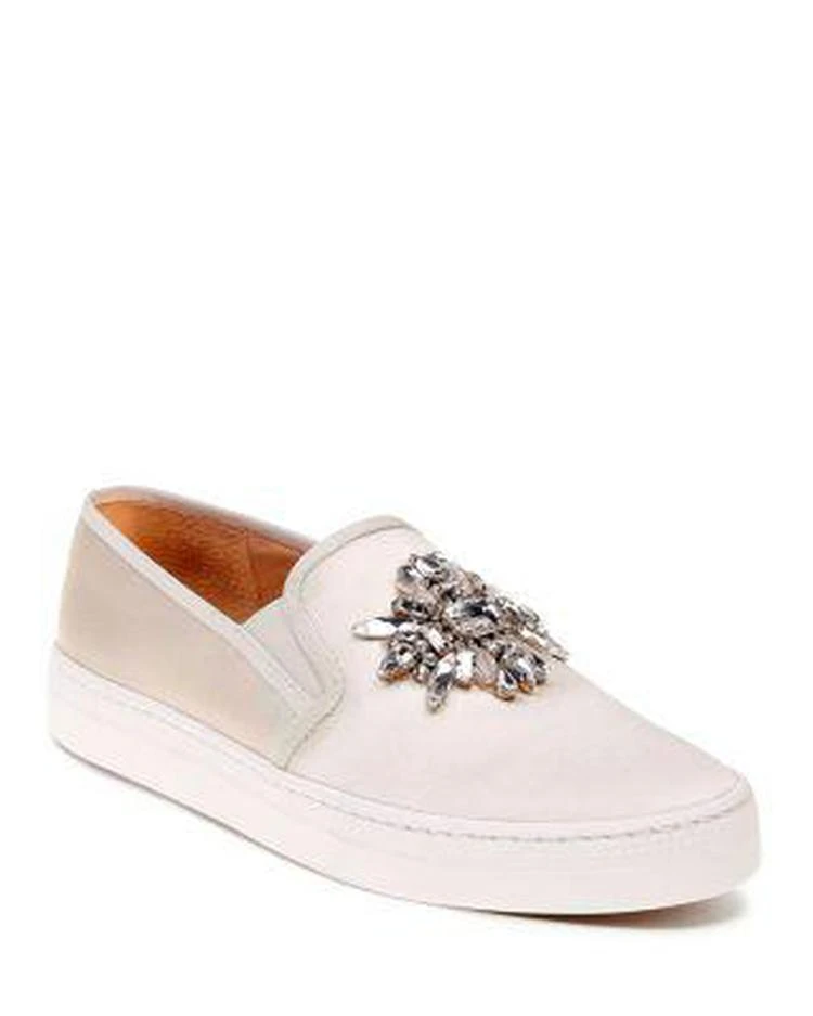商品Badgley Mischka|Barre Satin Embellished Slip-On Sneakers ,价格¥648,第1张图片